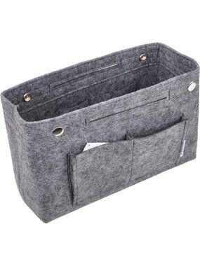 Stylish Medium Grey Felt Tote Organizer Insert for Handbags - Perfect Divider